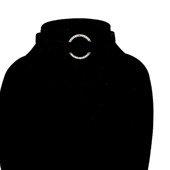 Infinity Diamond Choker BLACK VELVET Necklace Simulated Diamonds Pendent Realist - Picture 12 of 15